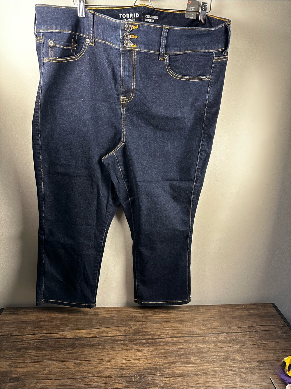 NWT Torrid Crop Jeggings Dark Blue Denim Size 22